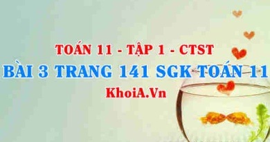 Bài 3 trang 141 SGK Toán 11 Tập 1 Chân trời sáng tạo